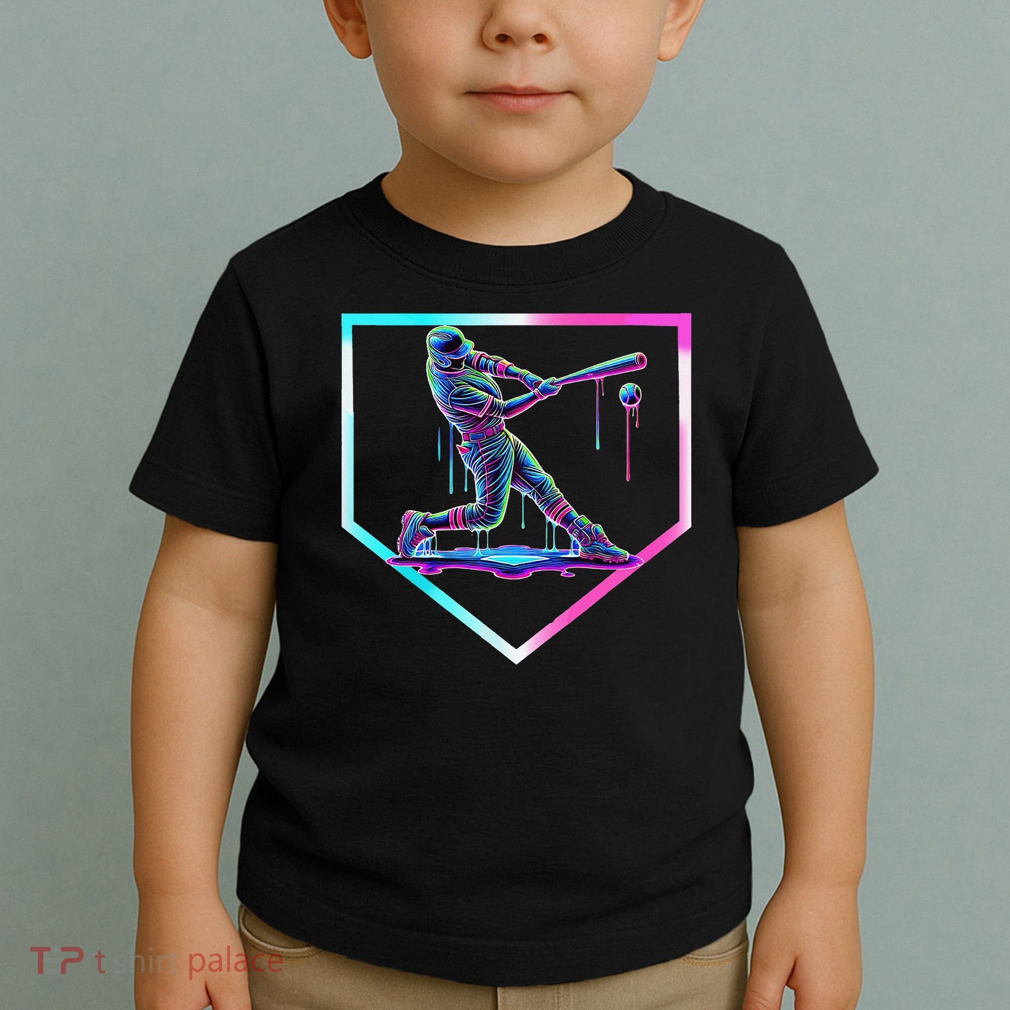 Baseball Drip Ice Cream Baseball Home Plate Baseball Toddler T-Shirt