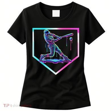 Baseball Drip Ice Cream Baseball Home Plate Baseball Women's T-Shirt