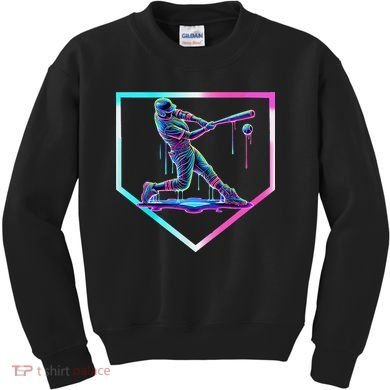 Baseball Drip Ice Cream Baseball Home Plate Baseball Kids Sweatshirt