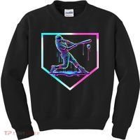 Baseball Drip Ice Cream Baseball Home Plate Baseball Kids Sweatshirt thumb 0