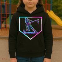 Baseball Drip Ice Cream Baseball Home Plate Baseball Kids Hoodie thumb 3