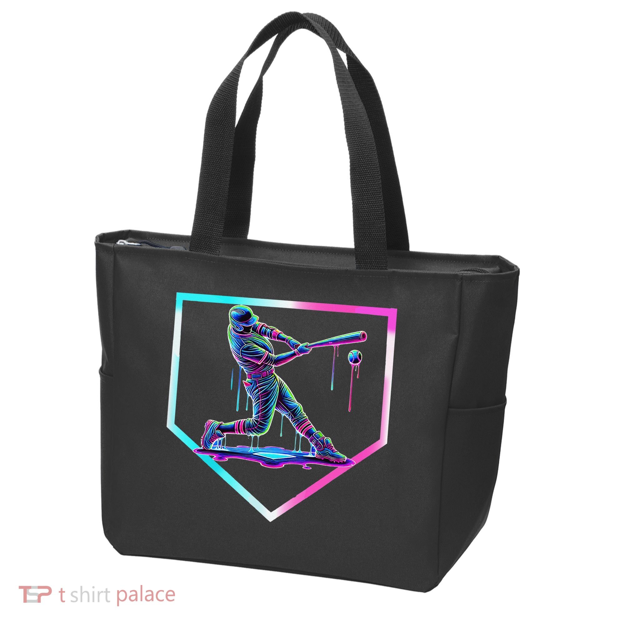 Baseball Drip Ice Cream Baseball Home Plate Baseball Tote Bag