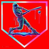 Baseball Drip Ice Cream Baseball Home Plate Baseball Santa Hat thumb 1