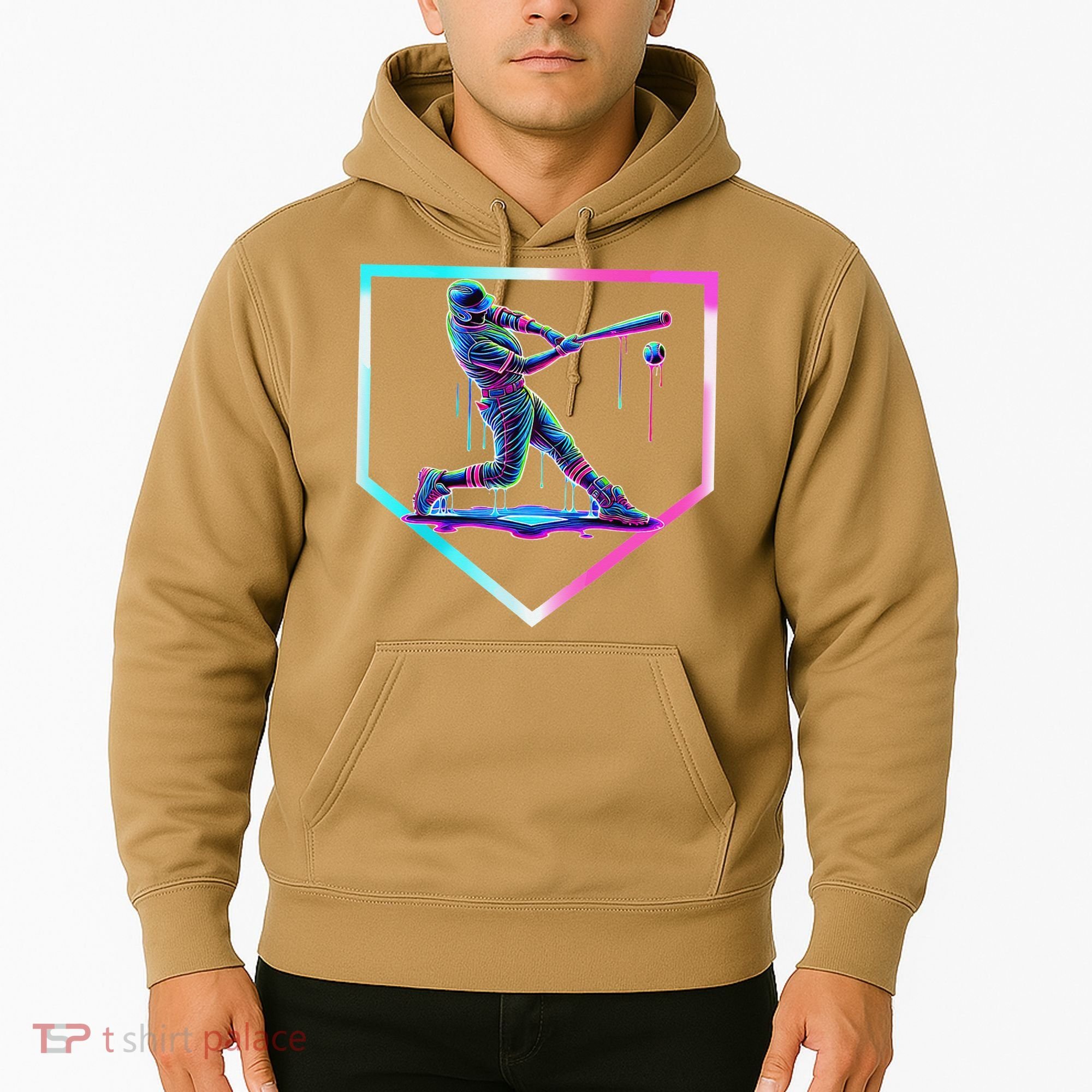 Baseball Drip Ice Cream Baseball Home Plate Baseball Hoodie