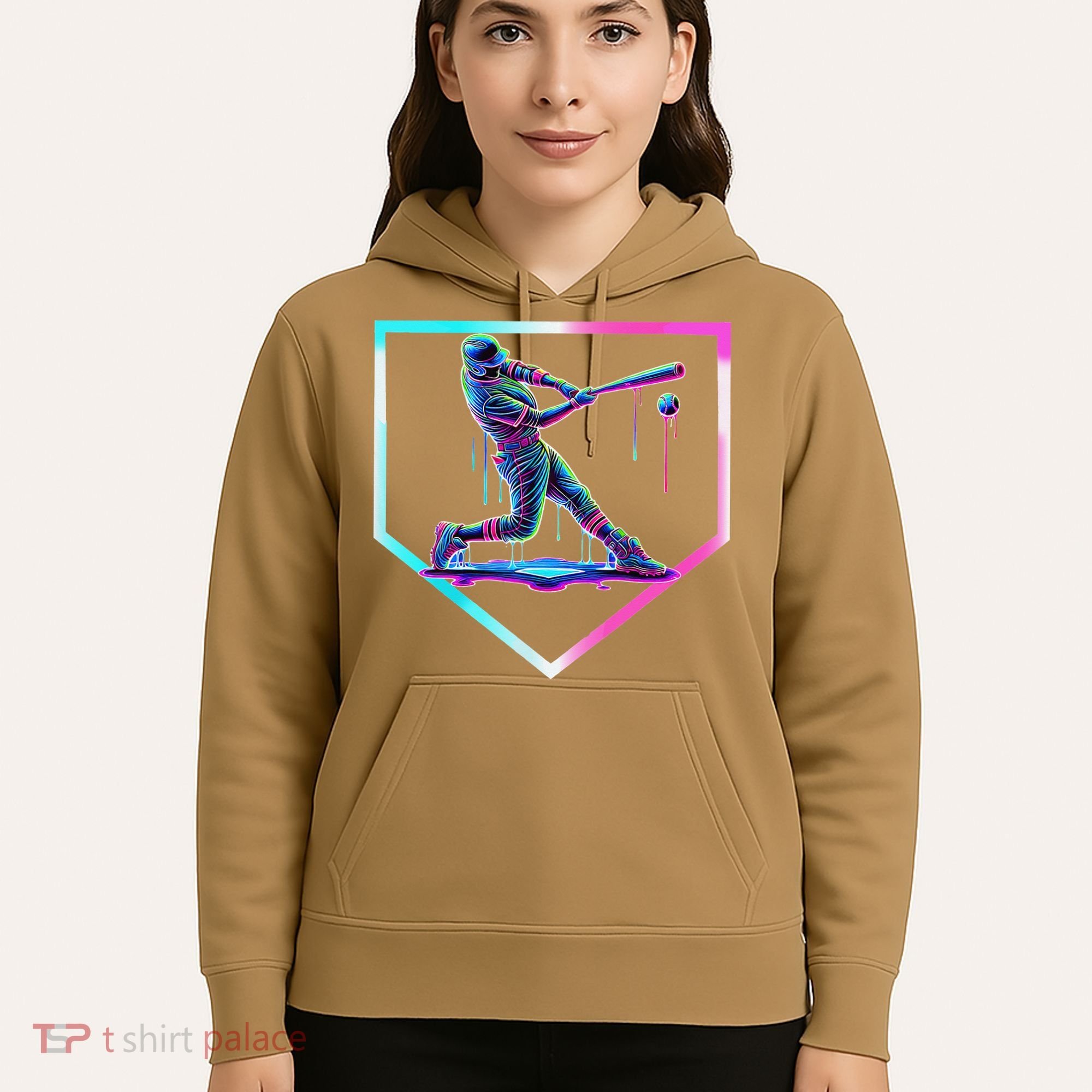 Baseball Drip Ice Cream Baseball Home Plate Baseball Hoodie