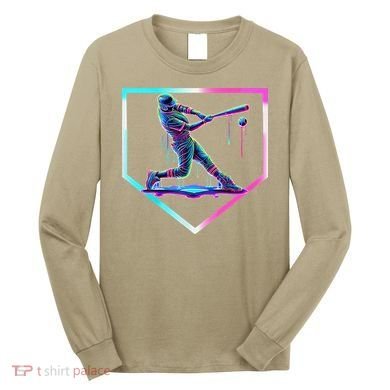 Baseball Drip Ice Cream Baseball Home Plate Baseball Long Sleeve Shirt