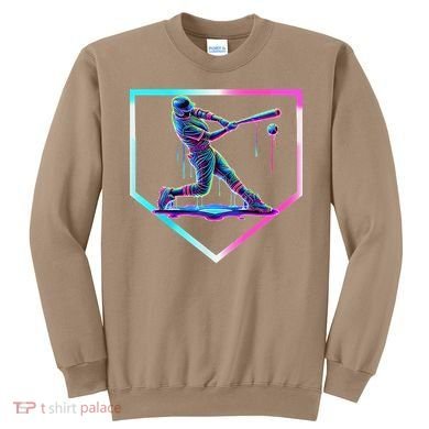 Baseball Drip Ice Cream Baseball Home Plate Baseball Sweatshirt