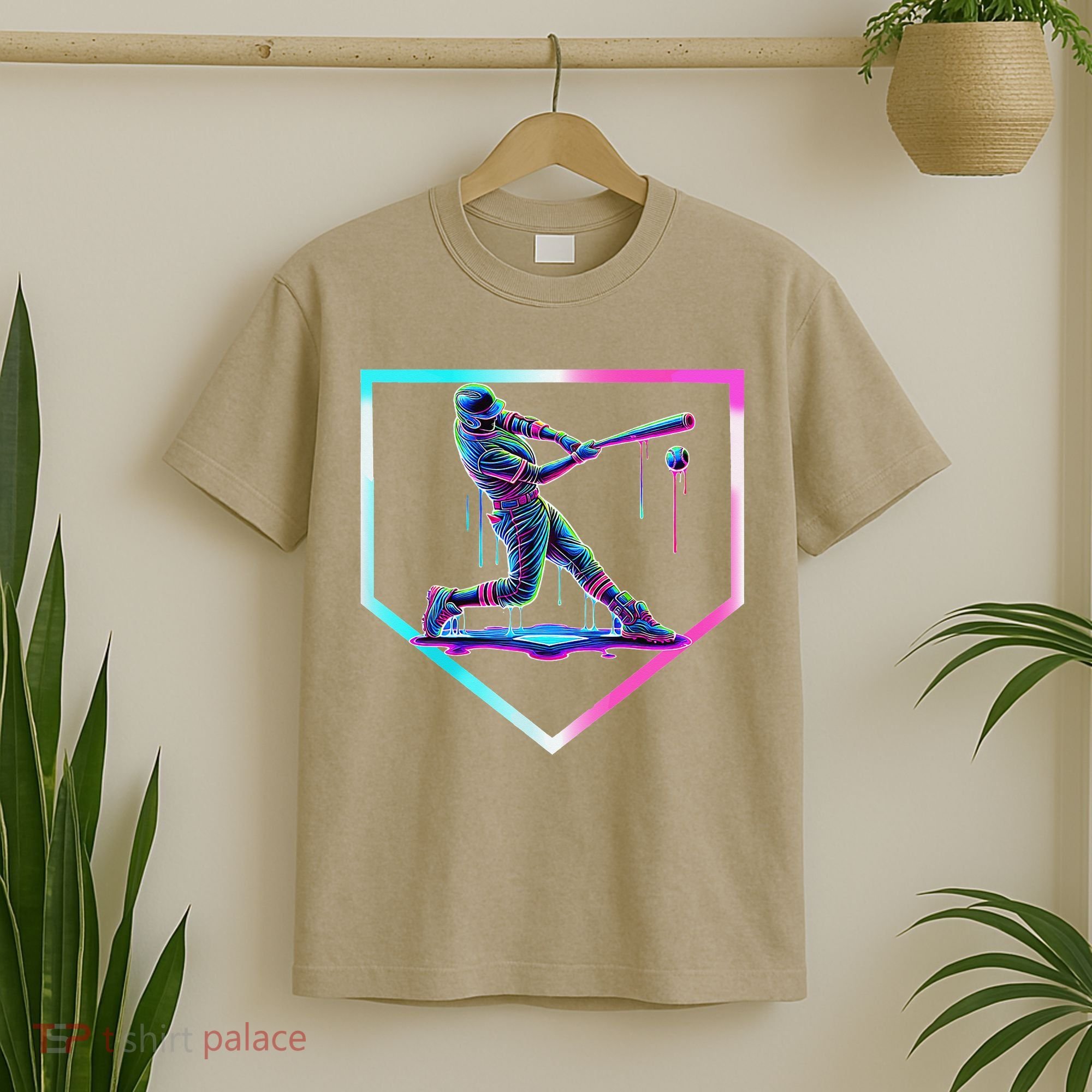 Baseball Drip Ice Cream Baseball Home Plate Baseball T-Shirt