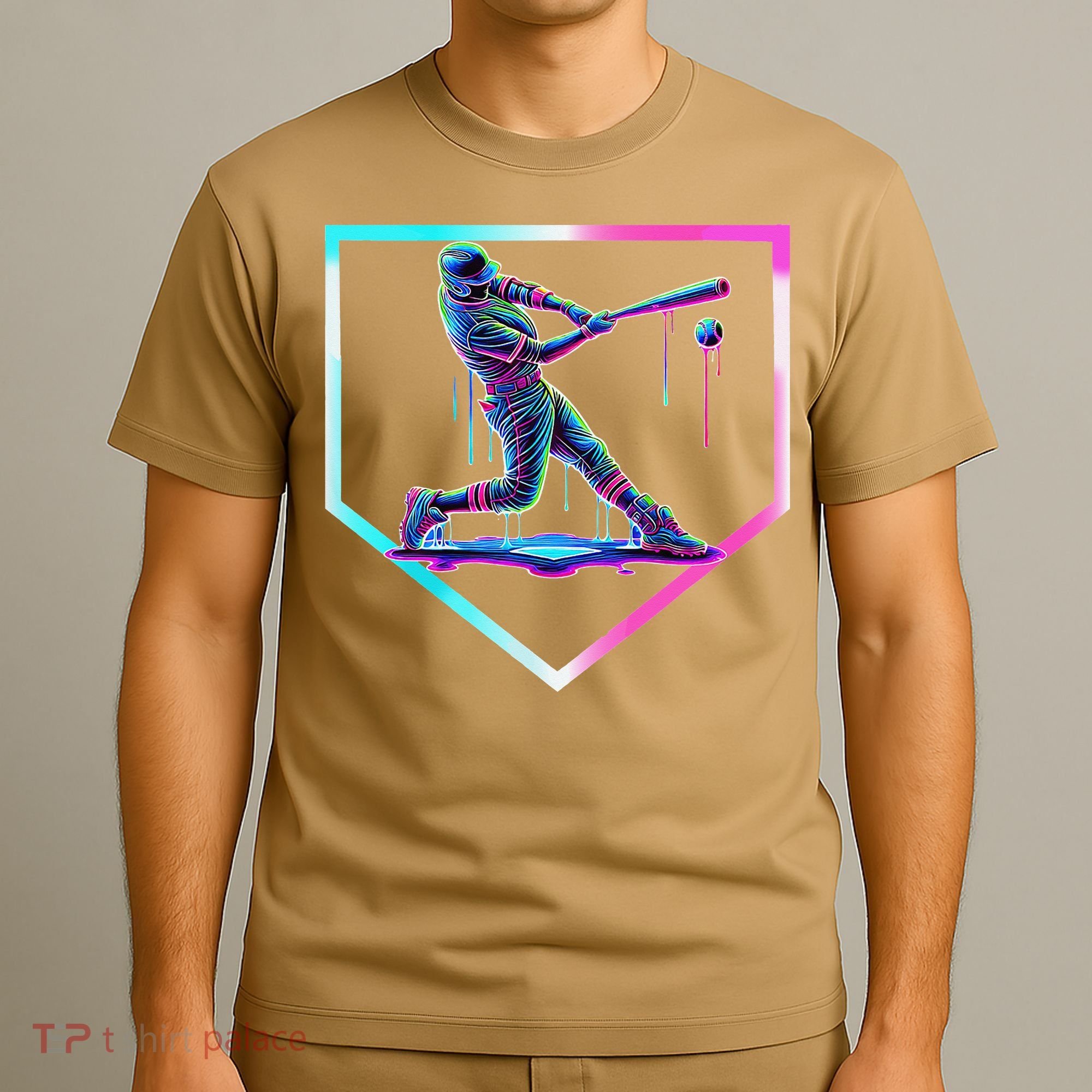 Baseball Drip Ice Cream Baseball Home Plate Baseball T-Shirt