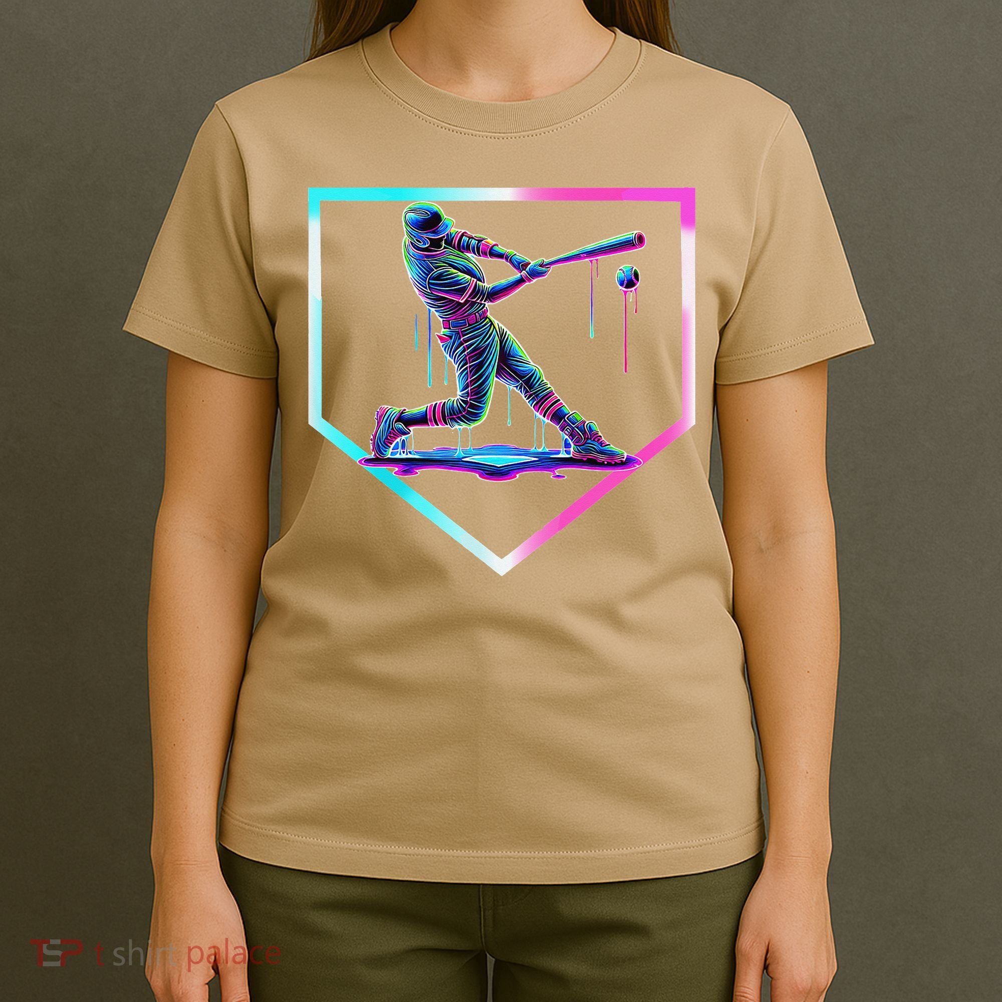 Baseball Drip Ice Cream Baseball Home Plate Baseball T-Shirt