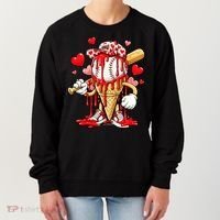 Baseball Drip Ice Cream Valentines Day Women's Sweatshirt thumb 0