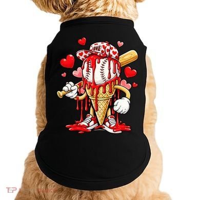 Baseball Drip Ice Cream Valentines Day Doggie Tank