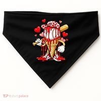 Baseball Drip Ice Cream Valentines Day USA-Made Doggie Bandana thumb 0