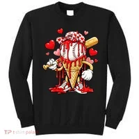 Baseball Drip Ice Cream Valentines Day Sweatshirt thumb 0