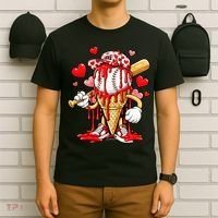 Baseball Drip Ice Cream Valentines Day T-Shirt thumb 6