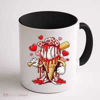 Baseball Drip Ice Cream Valentines Day Coffee Mug thumb 1