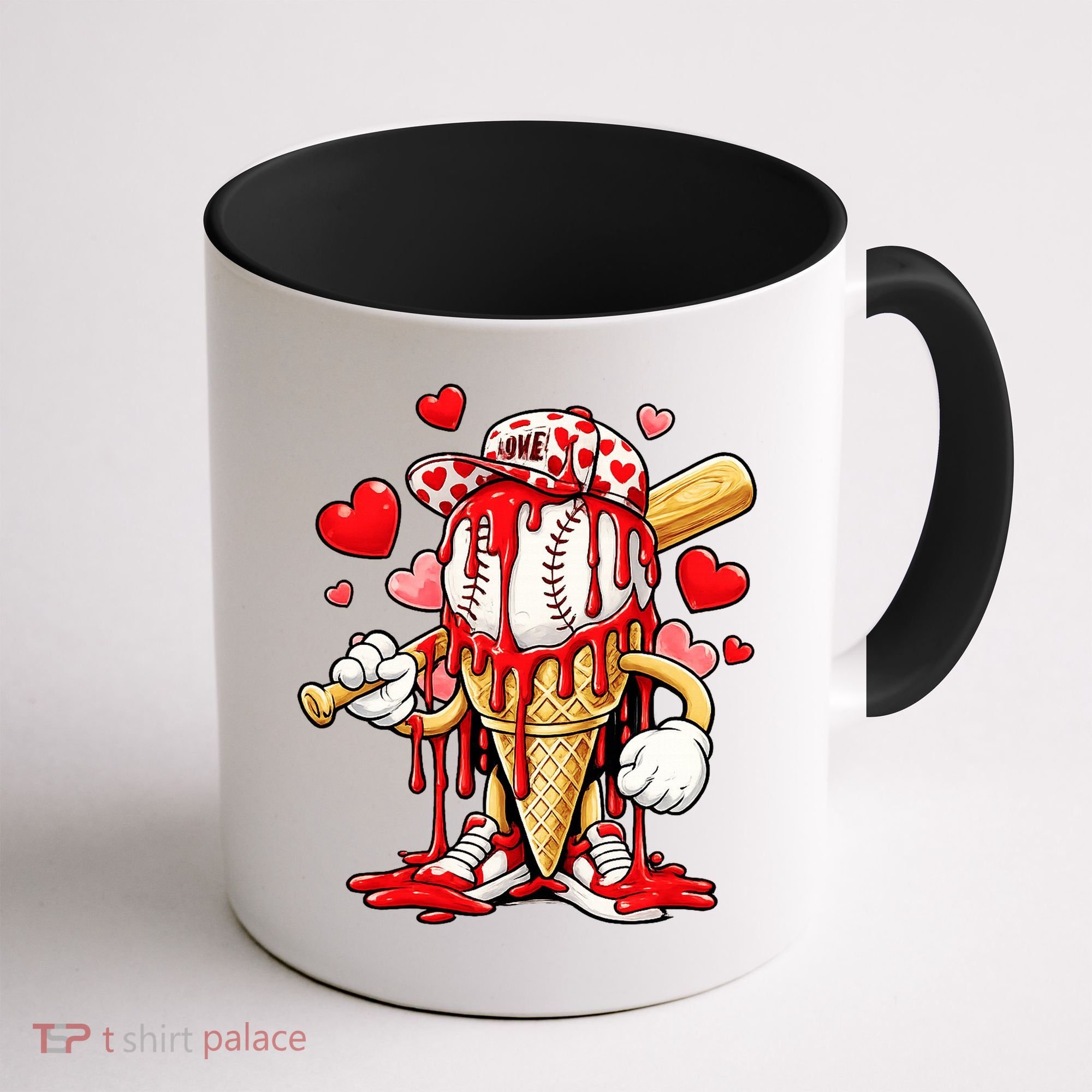 Baseball Drip Ice Cream Valentines Day Coffee Mug