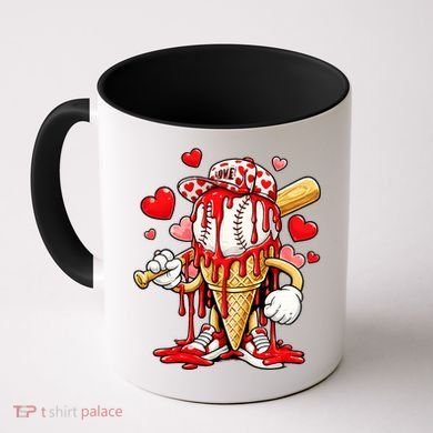 Baseball Drip Ice Cream Valentines Day Coffee Mug