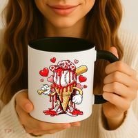 Baseball Drip Ice Cream Valentines Day Coffee Mug thumb 3