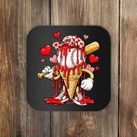 Baseball Drip Ice Cream Valentines Day Coaster thumb 0