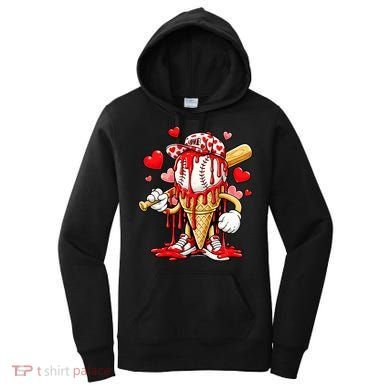 Baseball Drip Ice Cream Valentines Day Women's Hoodie