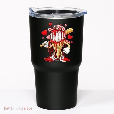 Baseball Drip Ice Cream Valentines Day Tumbler
