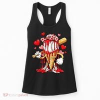Baseball Drip Ice Cream Valentines Day Women's Tank Top thumb 0