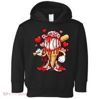 Baseball Drip Ice Cream Valentines Day Toddler Hoodie thumb 0