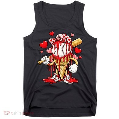 Baseball Drip Ice Cream Valentines Day Tank Top