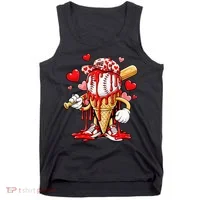 Baseball Drip Ice Cream Valentines Day Tank Top thumb 0