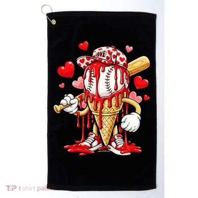 Baseball Drip Ice Cream Valentines Day Golf Towel