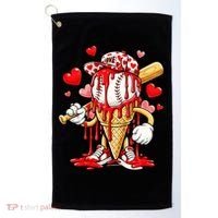 Baseball Drip Ice Cream Valentines Day Golf Towel thumb 0