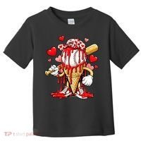 Baseball Drip Ice Cream Valentines Day Toddler T-Shirt thumb 0