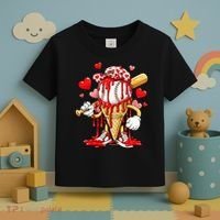 Baseball Drip Ice Cream Valentines Day Toddler T-Shirt thumb 3