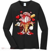 Baseball Drip Ice Cream Valentines Day Women's Long Sleeve Shirt thumb 0
