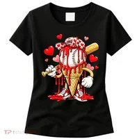 Baseball Drip Ice Cream Valentines Day Women's T-Shirt thumb 0