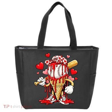 Baseball Drip Ice Cream Valentines Day Tote Bag