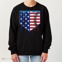 Baseball Drip Ice Cream Patriotic American Flag Women's Sweatshirt thumb 0