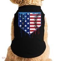 Baseball Drip Ice Cream Patriotic American Flag Doggie Tank thumb 0