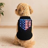 Baseball Drip Ice Cream Patriotic American Flag Doggie Tank thumb 2