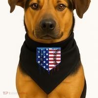 Baseball Drip Ice Cream Patriotic American Flag USA-Made Doggie Bandana thumb 1