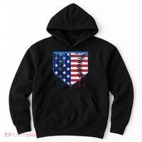 Baseball Drip Ice Cream Patriotic American Flag Hoodie thumb 0