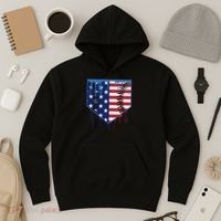 Baseball Drip Ice Cream Patriotic American Flag Hoodie thumb 3