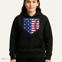 Baseball Drip Ice Cream Patriotic American Flag Hoodie thumb 5