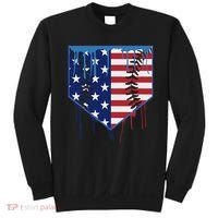 Baseball Drip Ice Cream Patriotic American Flag Sweatshirt thumb 0