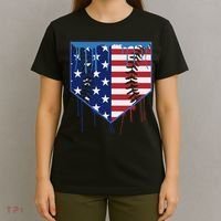 Baseball Drip Ice Cream Patriotic American Flag T-Shirt thumb 4