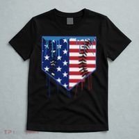 Baseball Drip Ice Cream Patriotic American Flag T-Shirt thumb 5