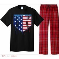 Baseball Drip Ice Cream Patriotic American Flag Pajama Set thumb 0