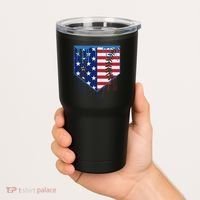 Baseball Drip Ice Cream Patriotic American Flag Tumbler thumb 2