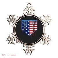 Baseball Drip Ice Cream Patriotic American Flag Ornament thumb 0